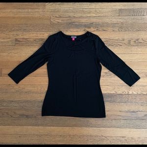 Vince Camuto Women's Black 3/4 Sleeve Top, Size S